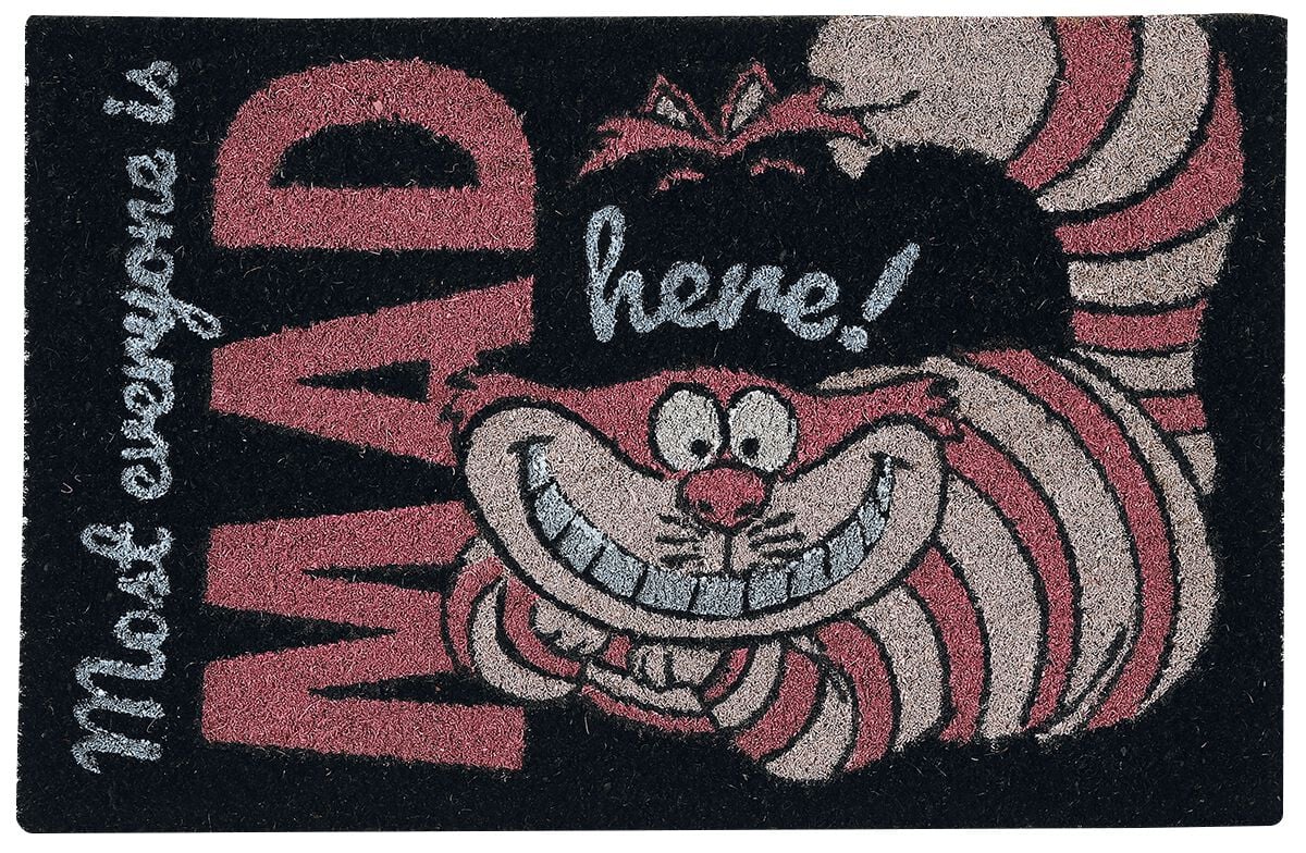 Alice im Wunderland We're All Mad Here Fußmatte pink schwarz von Alice im Wunderland