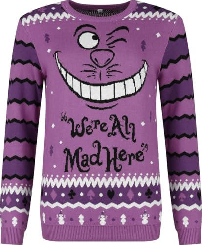 Alice im Wunderland Grinsekatze - We're All Mad Here Frauen Weihnachtspullover Multicolor S von Alice in Wonderland