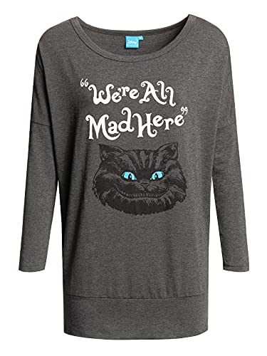 Alice in Wonderland We Are All mad Damen Langarmshirt dunkelgrau meliert, Größe:XL von Alice in Wonderland