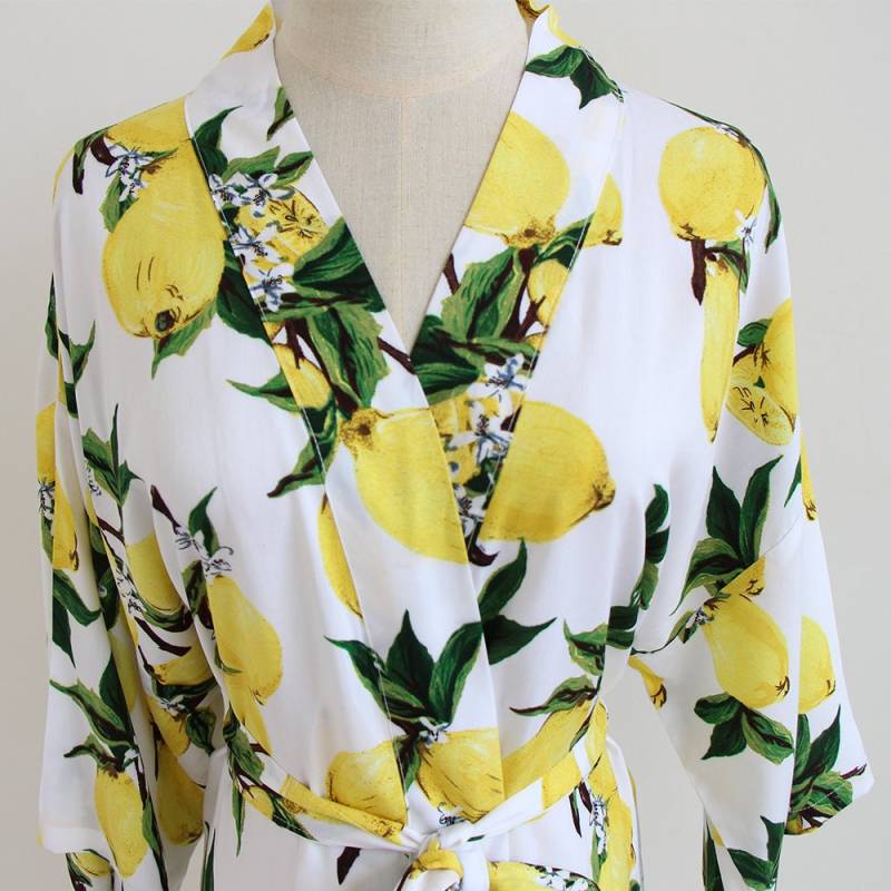 Zitrone Brautjungfer Robe Kimono Robe-Brautjungfer Geschenk-Hochzeitsfeier Brautparty Geschenk-Geburtstag Robes von AliceCreationShop