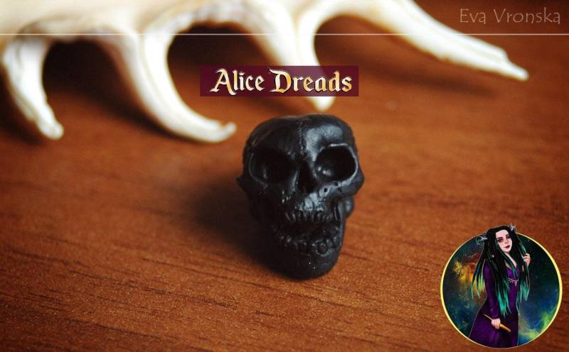 Black Skull Dreadlocks Perle - Scary Dreadlockverlängerungs Haarperlen Für von AliceDreads