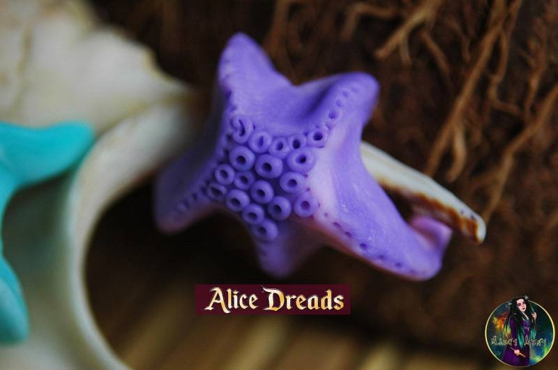 Dreadlock Verlängerungs Haarperlen Für Dreadlocks Lila Seestern Perle Zubehör von AliceDreads