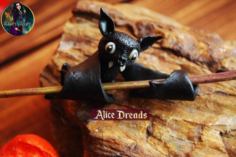 Fledermaus Dreadlock Perle Halloween Dread-Verlängerung, Polymer Clay Fledermaus Dreadlock Perle Halloween Dread-Verlängerung, Polymer Clay von AliceDreads
