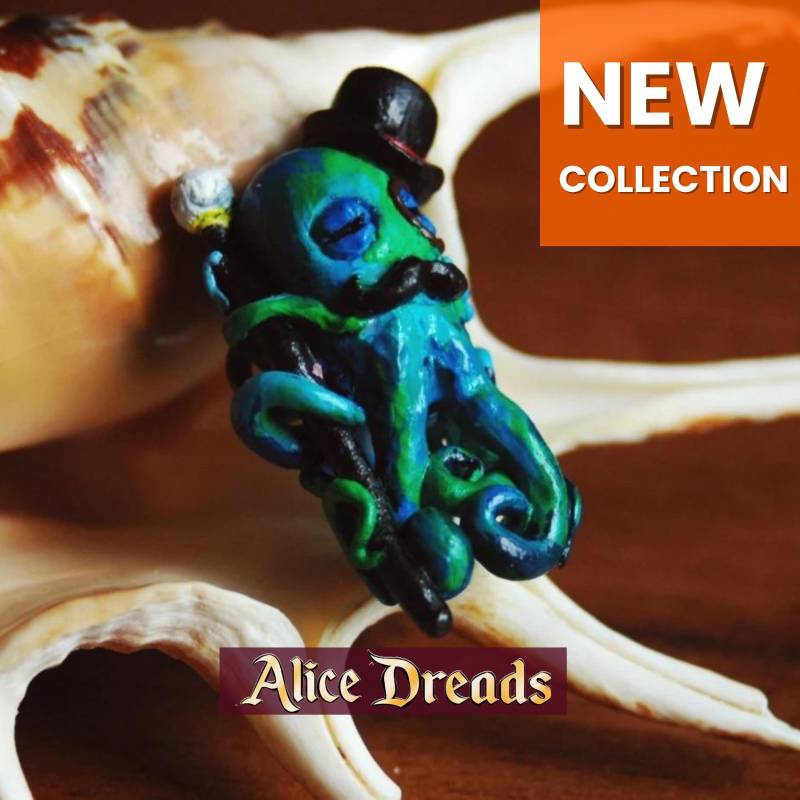 Oktopus Clay Perle Für Dreads Boho Dreadlock Accessoire Oktopus Clay Perle Für Dreads Boho Dreadlock Accessoire von AliceDreads
