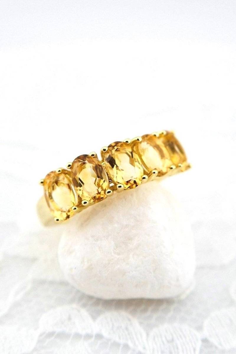Edelstein Ring, Citrin Multistein Ring von AliceGlamShop