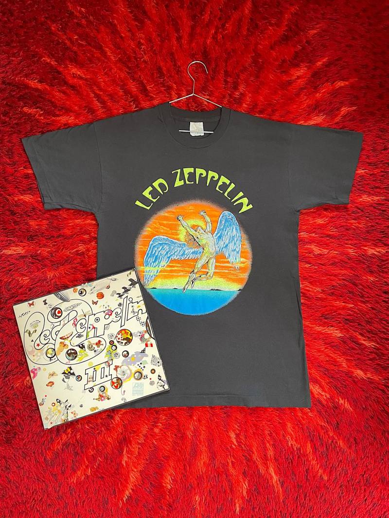 80Er Led Zeppelin Shirt/Bandshirt Mit Neon Print | Vintage Rare von AliceGroovy