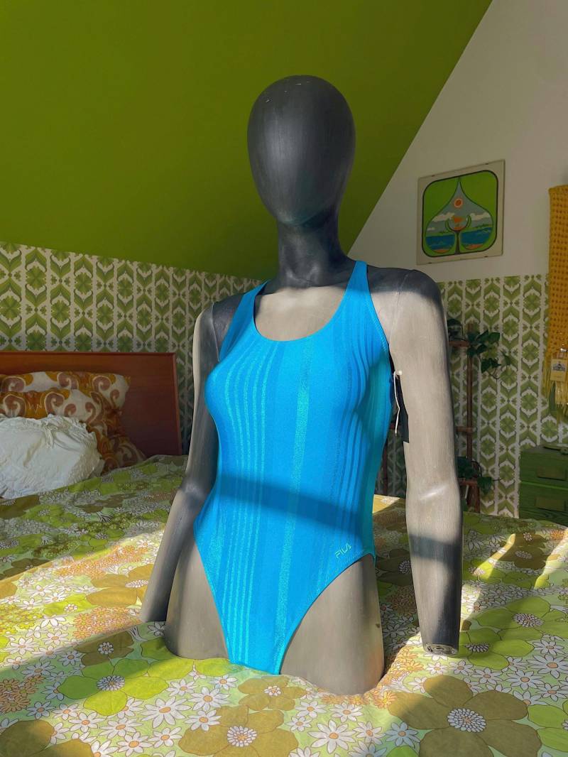 New Old Stock 80Er 90Er „Fila" Badeanzug/Body in Blau | Vintage von AliceGroovy