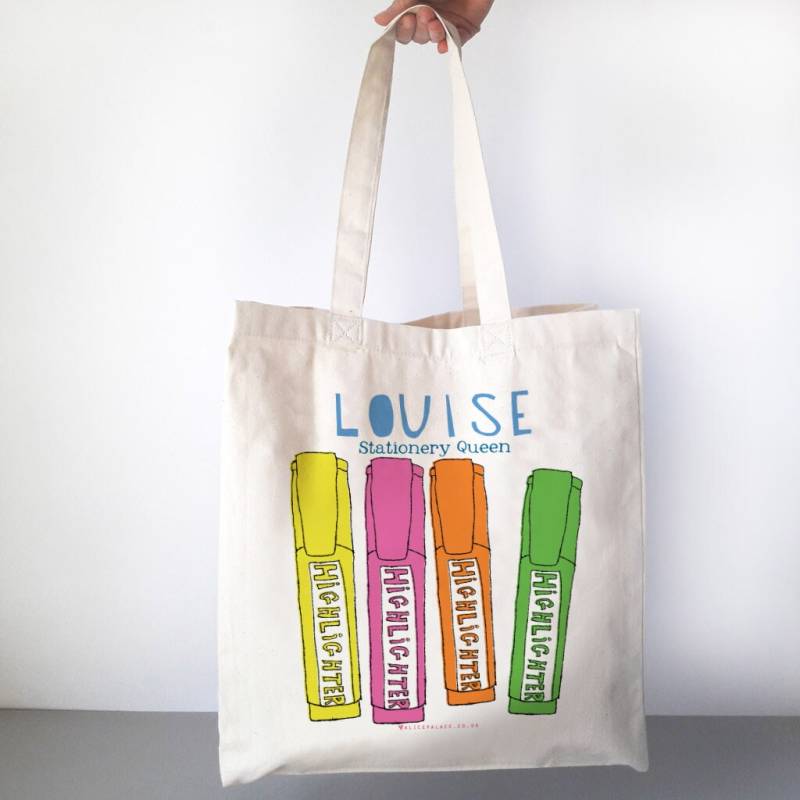 Personalisierte Schreibwaren Königin Einkaufstasche Baumwolle Studenten Geschenk von AlicePalaceDesigns