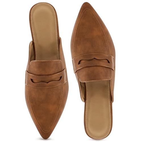 Pantoletten für Damen mit Slingback-Flats: bequeme spitz zulaufende Zehenpartie, rückenfreie Loafers, Business-Freizeitschuhe, elegante Slides 2025, Braun, 42 EU Pantoletten für Damen mit Slingback-Flats: bequeme spitz zulaufende Zehenpartie, rückenfreie Loafers, Business-Freizeitschuhe, elegante Slides 2025, Braun, 42 EU von Alicegana