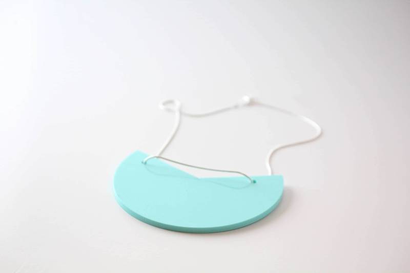 Segment Acrylkette - Laser Cut Spiegel 4 Farben Verfügbar Rosa Mint Frost Versilberte Kette Segment Acrylkette - Laser Cut Spiegel 4 Farben Verfügbar Rosa Mint Frost Versilberte Kette von AlicelikesTea
