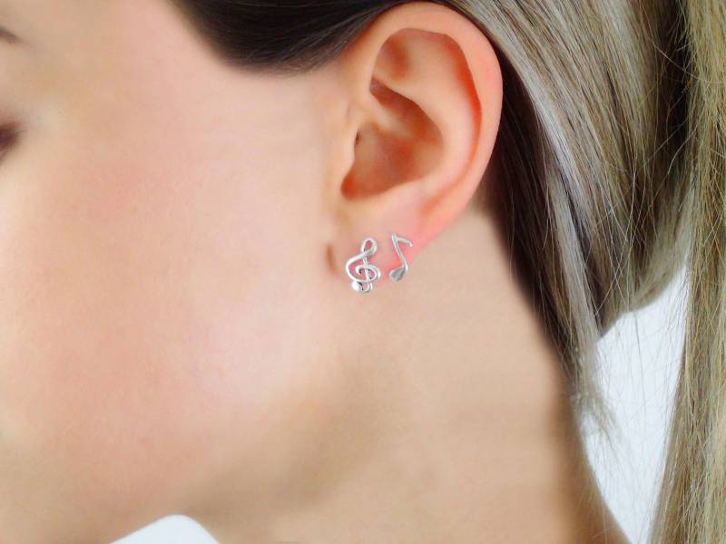 925 Sterling Silber Violinschlüssel Musiknote Ohrringe von AliciaSWonders