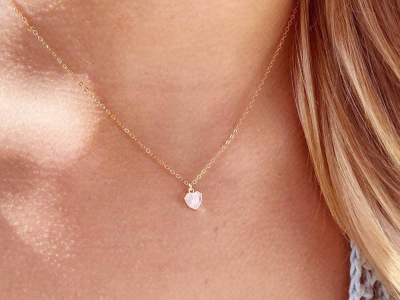 Rosenquarz Herz Halskette von AliciasDiaryBerlin