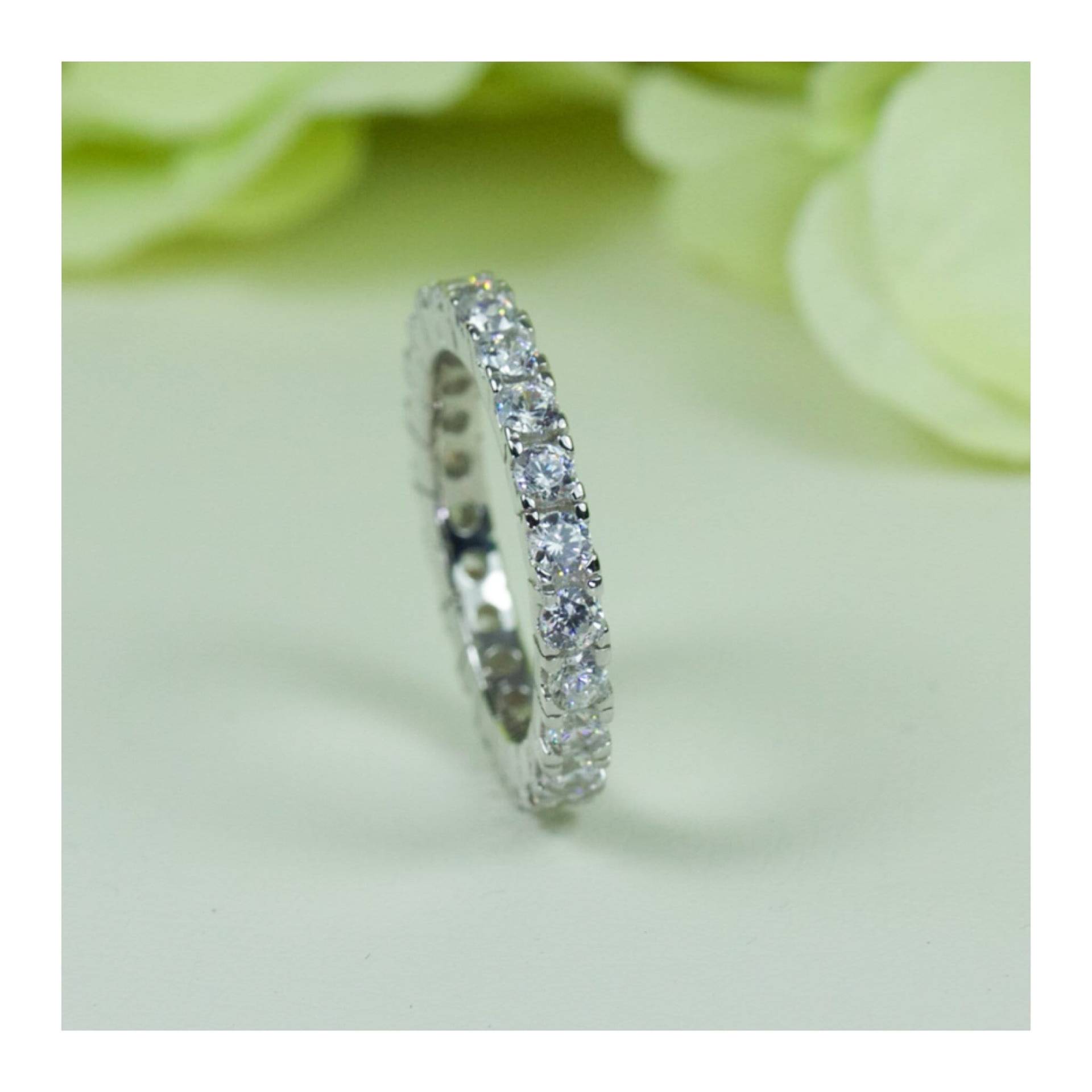 3.00 Ct Feine Qualität Zirkonia Ewigkeit Ring Aus Sterling Silber, Jubiläum Band, Verlobung Reisering Band | 046-02 von AlidaJewelry