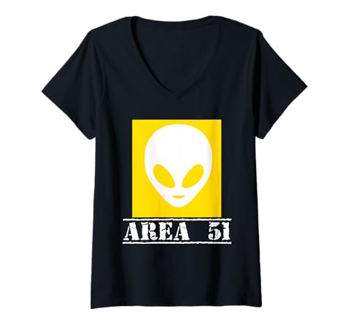 Damen Alien Area 51 T-Shirt T-Shirt mit V-Ausschnitt Damen Alien Area 51 T-Shirt T-Shirt mit V-Ausschnitt von Alien Area 51 Collection