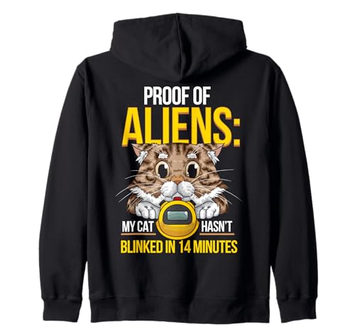 Proof of Aliens My Cat Hasn't Blinked Funny Men Women Kapuzenjacke Proof of Aliens My Cat Hasn't Blinked Funny Men Women Kapuzenjacke von Alien Cat Humor Sci-Fi Pet Lovers Apparel Co.