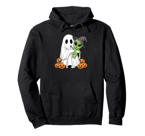 Lustiger Geist Alien Kürbis Halloween Kinder Herren Damen Pullover Hoodie von Alien Lovers Cute Halloween Outfits for Boy Girl