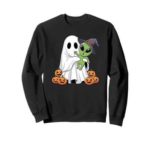 Lustiger Geist Alien Kürbis Halloween Kinder Herren Damen Sweatshirt von Alien Lovers Cute Halloween Outfits for Boy Girl