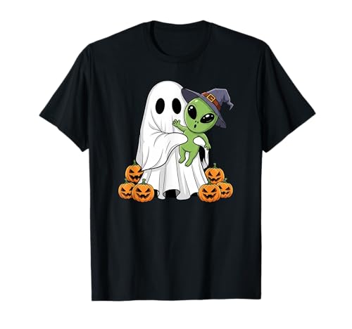 Lustiger Geist Alien Kürbis Halloween Kinder Herren Damen T-Shirt von Alien Lovers Cute Halloween Outfits for Boy Girl