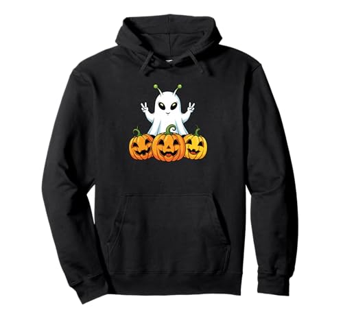 Lustiger Alien Geist Kürbis Boo Halloween Kinder Herren Damen Pullover Hoodie von Alien Lovers UFO Halloween Ghost Pumpkin Outfits