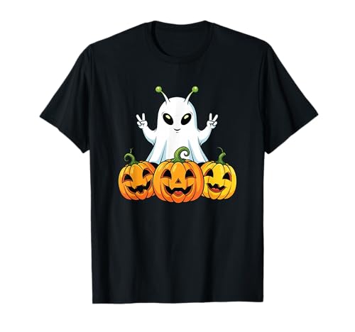 Lustiger Alien Geist Kürbis Boo Halloween Kinder Herren Damen T-Shirt von Alien Lovers UFO Halloween Ghost Pumpkin Outfits