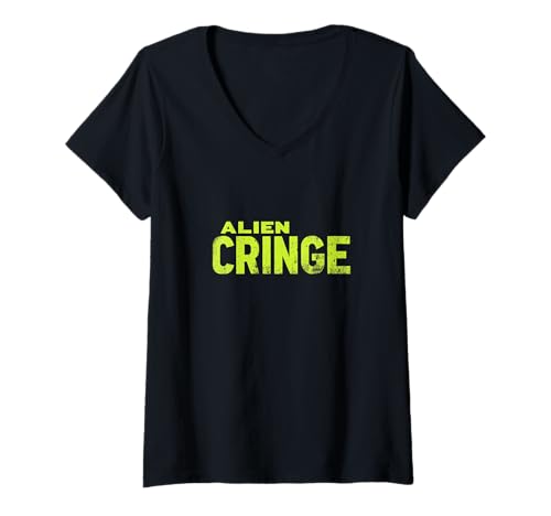 Damen Alien Cringe Speech T-Shirt mit V-Ausschnitt Damen Alien Cringe Speech T-Shirt mit V-Ausschnitt von Alien Outfit