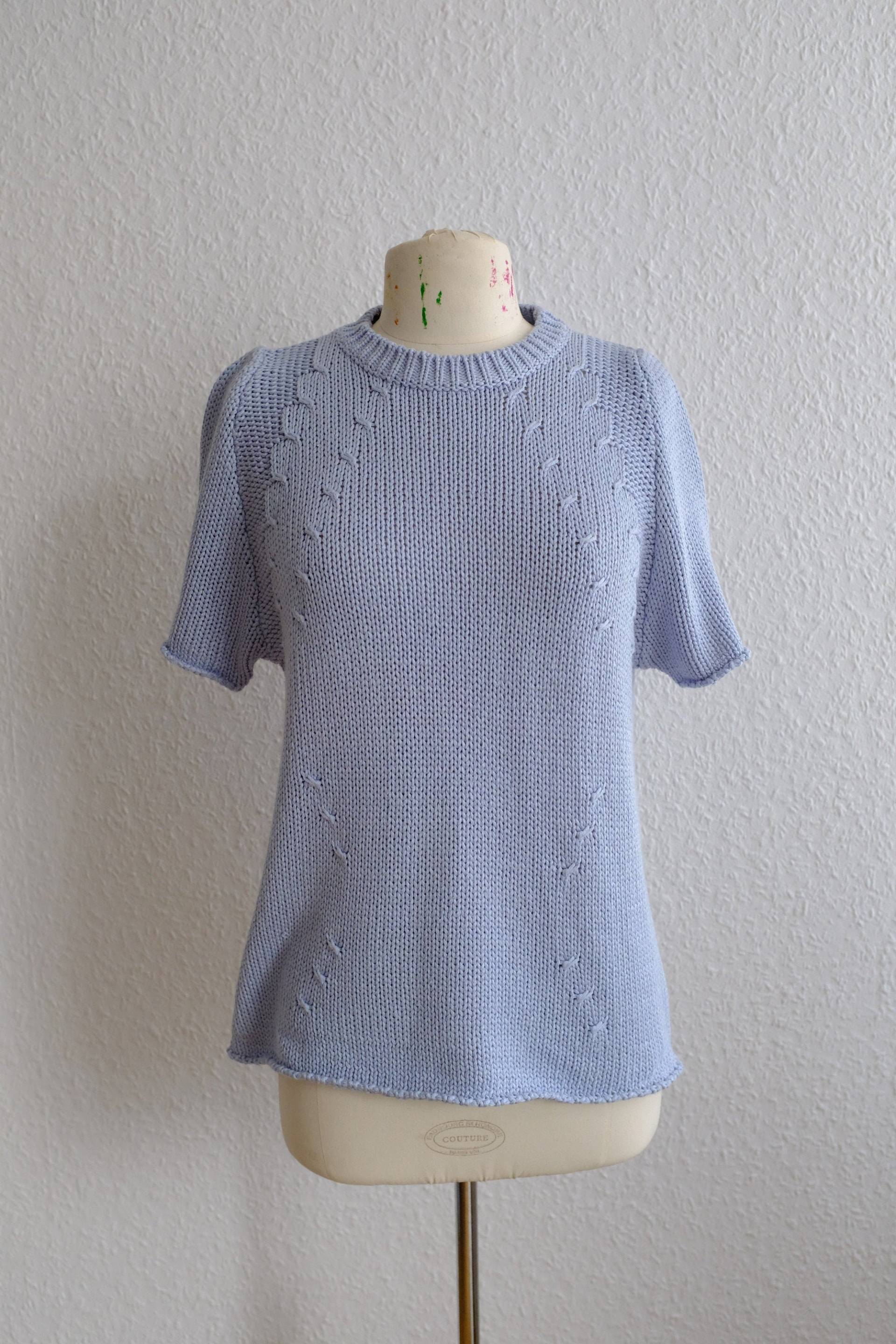 Vintage 80Er Jahre Hellblau Gestrickter Pullover Mit Kurzen Ärmeln. Damen Größe M Vintage 80Er Jahre Hellblau Gestrickter Pullover Mit Kurzen Ärmeln. Damen Größe M von AlienArmpit