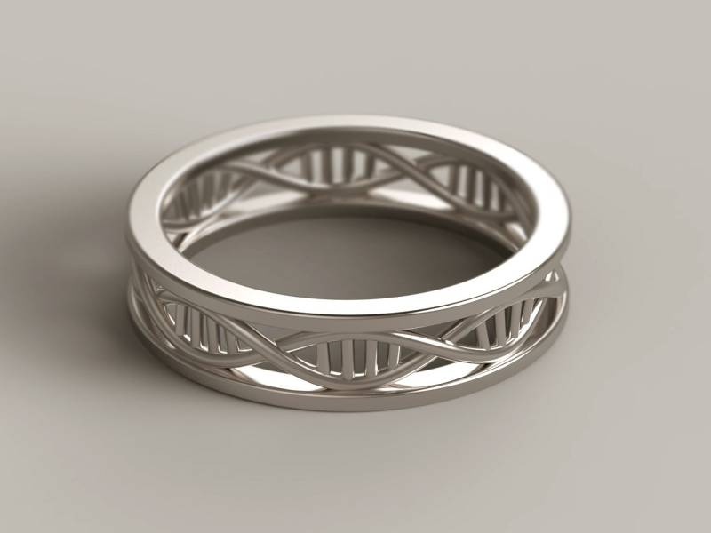 Dna-Ring, Geek Ehering, Geflochtene Nicht Traditionellen Ring, Wissenschaft Unisex-Ring, Biologie-Ring, Einzigartige Ehering von AlienFormsJewelery