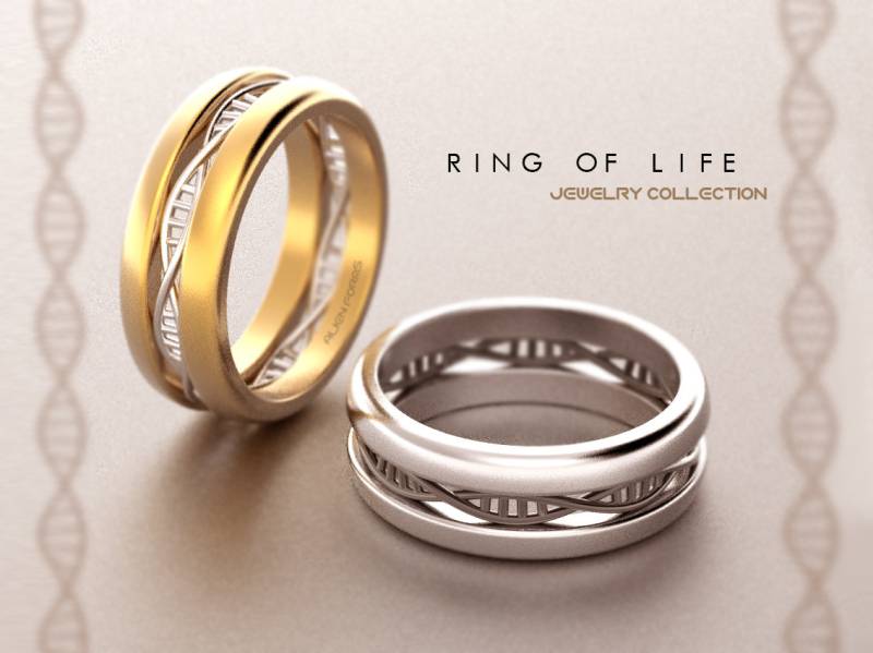 Dna-Ring Set, Dna Hochzeit Ring Geek Hochzeitsring, Der Wissenschaft, Molekül Ring, Geflochten Ehering, Nicht Traditionellen Ehering von AlienFormsJewelery