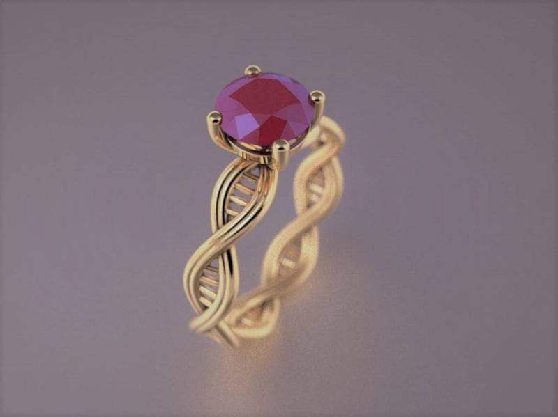 Geek-Verlobungsring, Geflochtene Verlobungsring, Wissenschaft Dna Einzigartige Nicht Traditionelle von AlienFormsJewelery