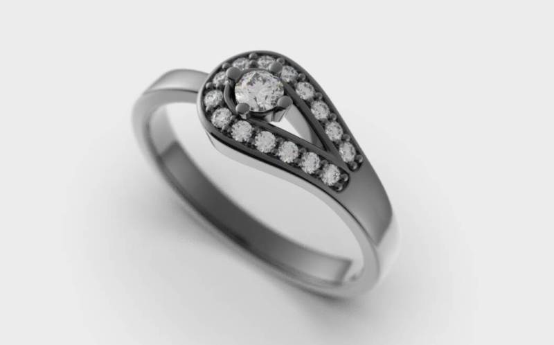 Schwarzer Diamant-Verlobungsring, Cz Verlobungsring, Uniqe Alternative Schwarze Gold Kostenloser Versand von AlienFormsJewelery