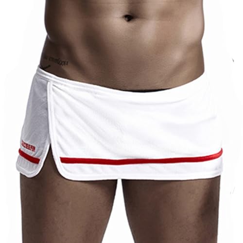 Herren Baumwolle Side Schlitz Boxershorts Röcke Lounge Trunks Sport Boxer Brief für Sauna Zuhause Strand von Alienjoy