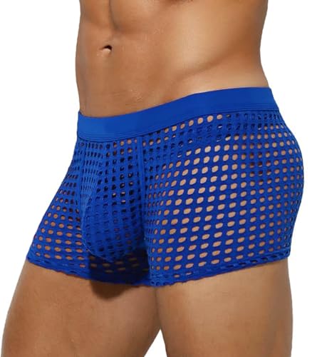 Alienjoy Herren Mesh Boxer Slips Sexy Low Rise Stretch Boxershorts Unterwäsche Atmungsaktive Trunks für Männer von Alienjoy