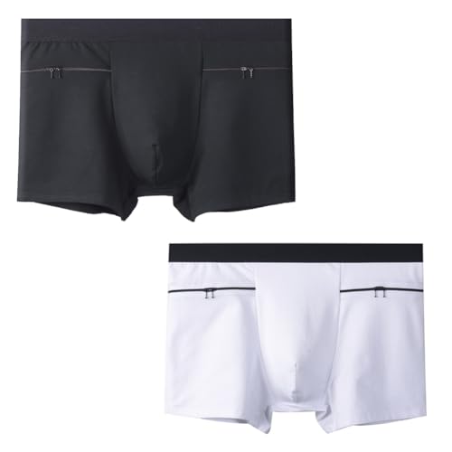Alienjoy Herren Pocket Boxershorts Slips Unterwäsche mit geheimen versteckten Taschen für Reisen Raves Festivals Sichere Lagerung Taschendiebe Proof von Alienjoy