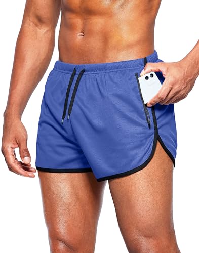 Alienjoy Herren Shorts Sport Hosen Laufshorts 3 Inch Sommer Trainingshose Fitness Outdoor Sporthose Athletic Jogging Shorts mit Reißverschluss Taschen von Alienjoy