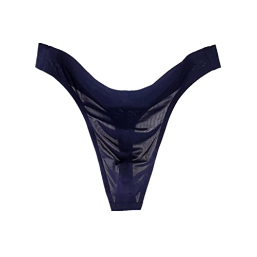 Alienjoy Herren String Tanga Sexy Unterwäsche Männer Low Rise G-String Ice Silk Slips Glatt Nahtlos Durchsichtig Thong Unterhosen von Alienjoy