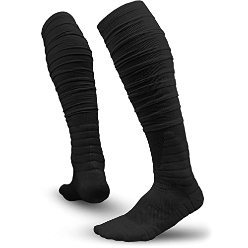 Alienjoy Männer Scrunch Fußball Socken Extra lange gepolsterte Knie High Baseball Sportsocken mit Knöchelunterstützung für Athleten Fußball Männer von Alienjoy