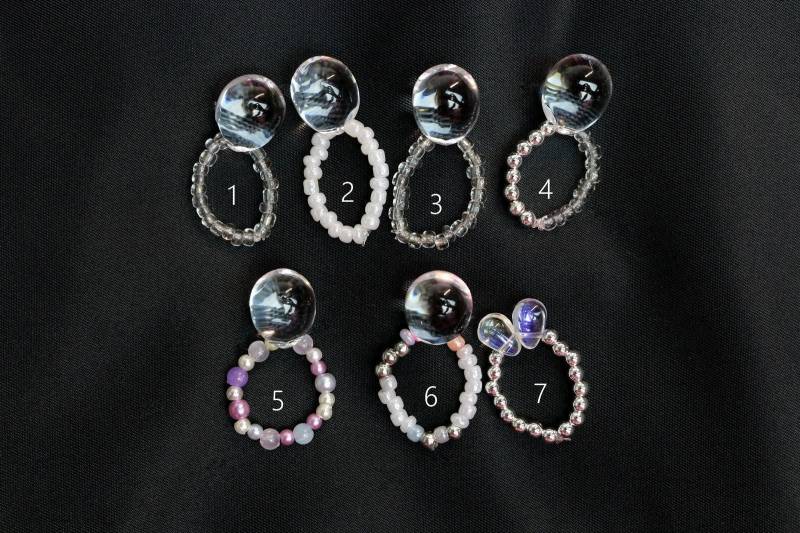 Waterdrop Elastic Beaded Rings von Alienmoe