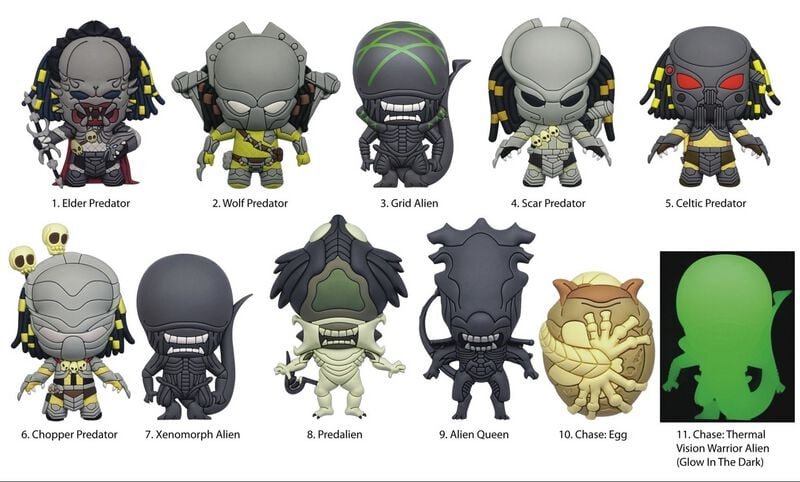 Aliens vs. Predator Rucksack-Anhänger - Characters (Chase Edition möglich!) - multicolor  - Lizenzierter Fanartikel von Aliens vs. Predator