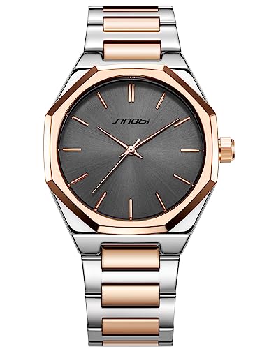 Alienwork Armbanduhr Herren Damen Silber Edelstahl Metallarmband Grau Klassik Elegant von Alienwork