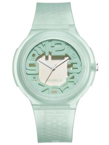 Alienwork Kids Kinderuhr Jungen Mädchen Grün Kautschuk-Armband Gelb Kinder-Uhr Sportlich von Alienwork