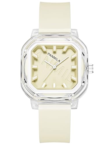 Alienwork Kids Kinderuhr Jungen Mädchen Transparent Silikon-Armband Grün Kinder-Uhr Sportlich von Alienwork