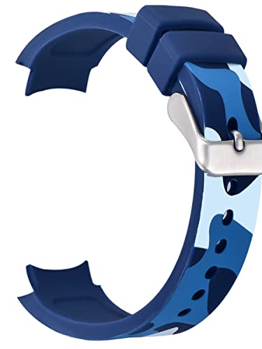 Alienwork Uhrenarmband Silikon-Armband Camouflage blau Silikon Leicht Weich Wasserdicht von Alienwork