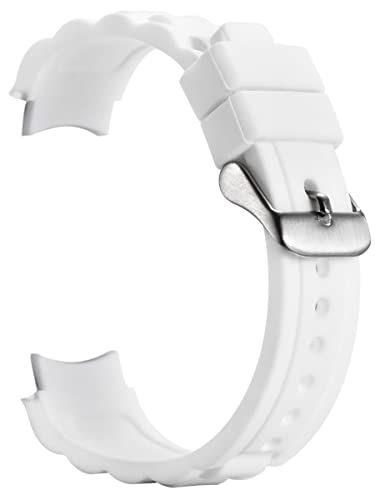 Alienwork Uhrenarmband Silikon-Armband Weiss Silikon Leicht Weich Wasserdicht von Alienwork