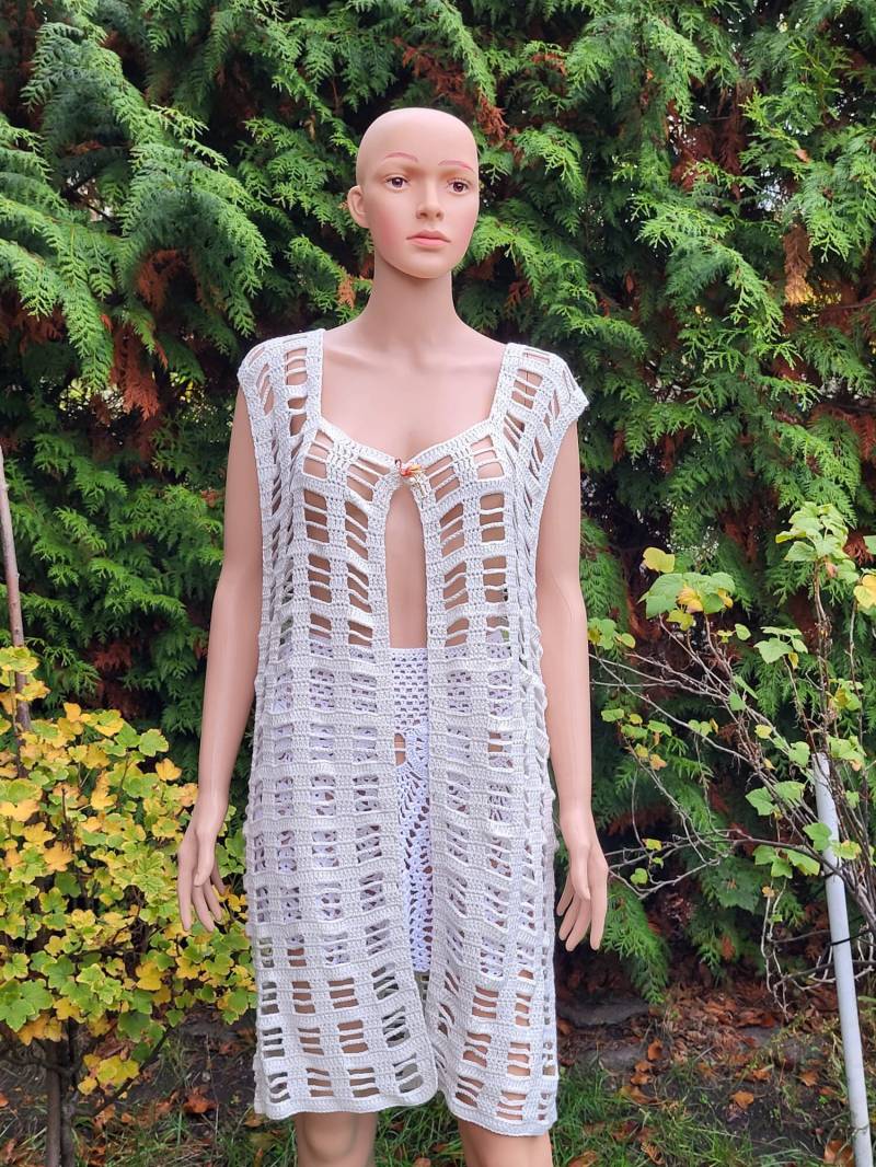 Gehäkelter Cardigan Im Weißen Muster, Sehr Weich Und Angenehm, Handgemacht, Winterlich, Warm, Häckeljacke, Handarbeit, Milchweiß von AlievHandmadePieces