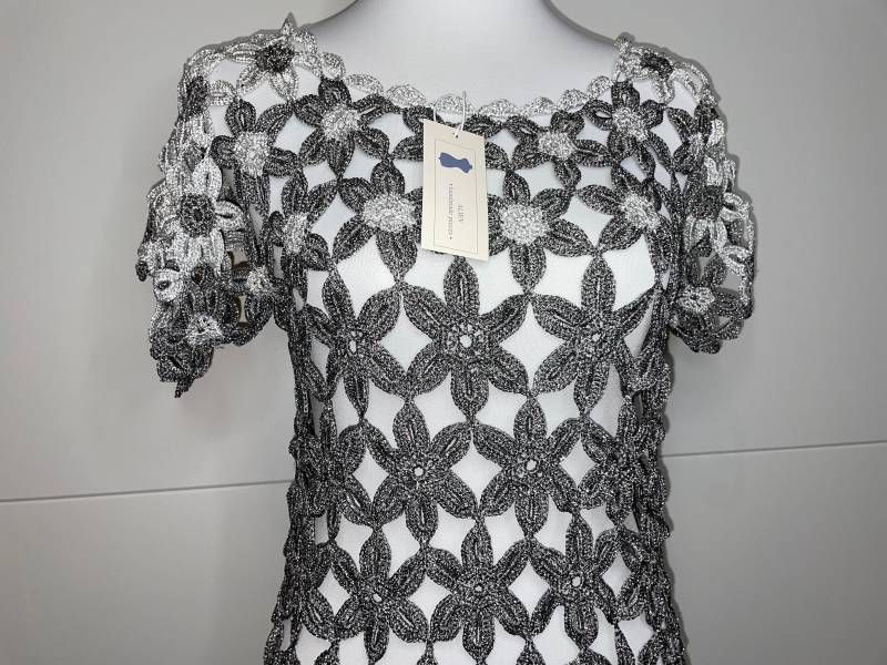 Gehäkeltes Kleid Mit Lockerem Muster [Grau], Passend Für Festtage Und Alltag, Handgemacht, Sehr Weich Bequem von AlievHandmadePieces