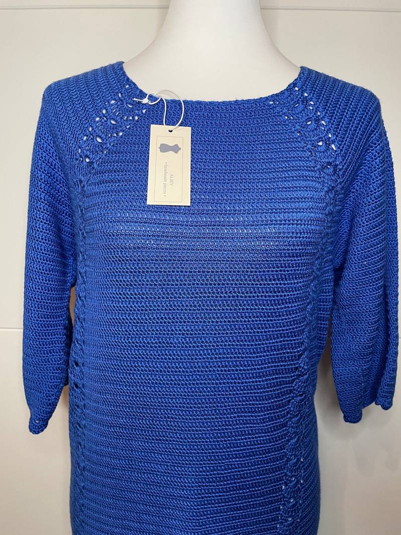 Gehäkeltes Kleid in Blau, Sehr Weich Und Angenehm, Handgemacht, Festlich von AlievHandmadePieces