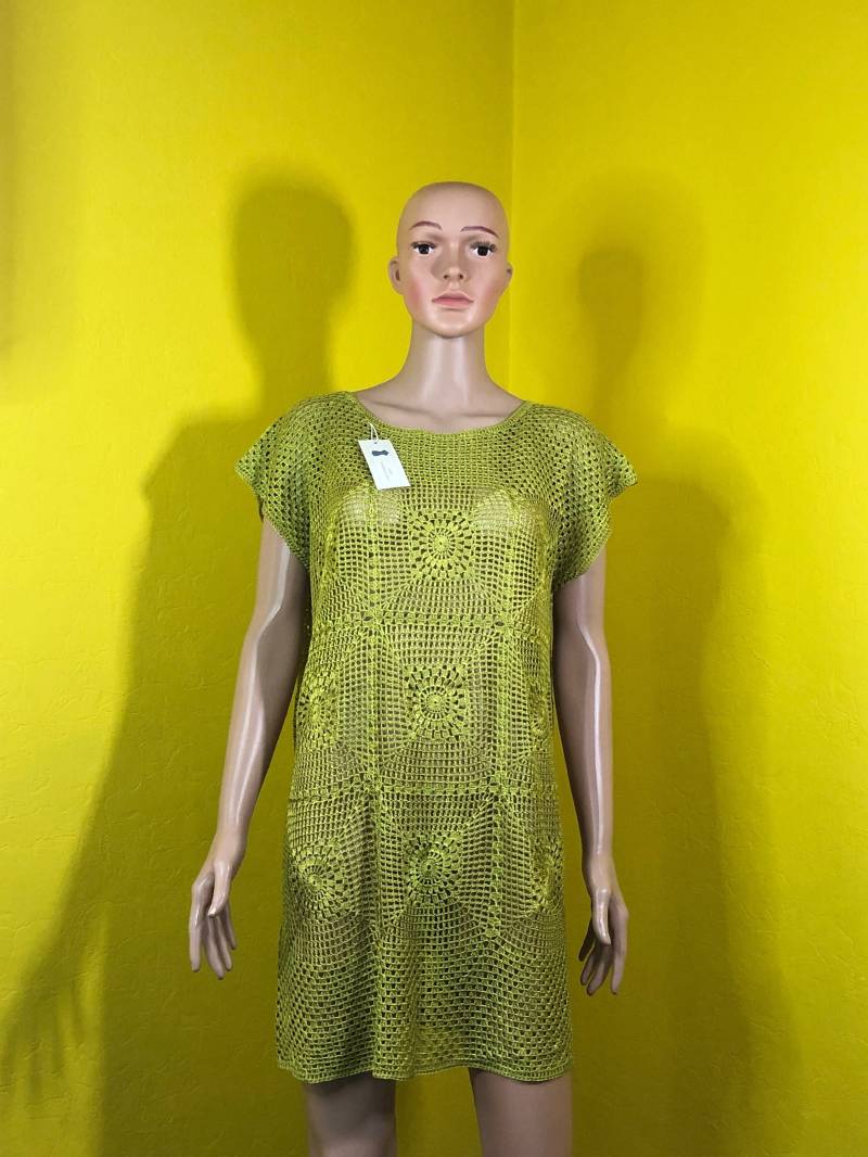 Gehäkeltes Tunica Kleid | Apfelgrün, Sehr Weich Und Angenehm, Handgemacht von AlievHandmadePieces