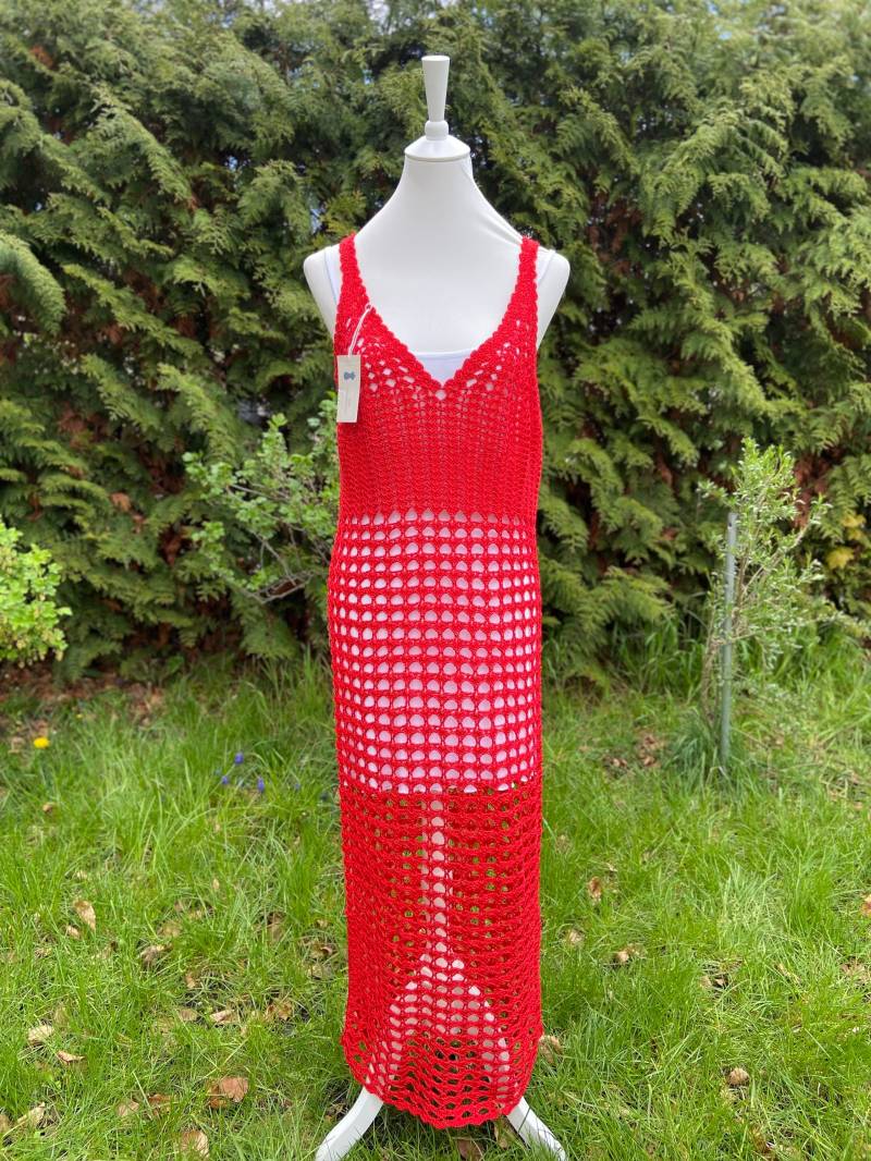 Langes Tunika Kleid in Rot, Sehr Weich, Festlich Und Alltäglich Passend, Handgemacht, Sommerlich, Kleid, Sommerkleid von AlievHandmadePieces