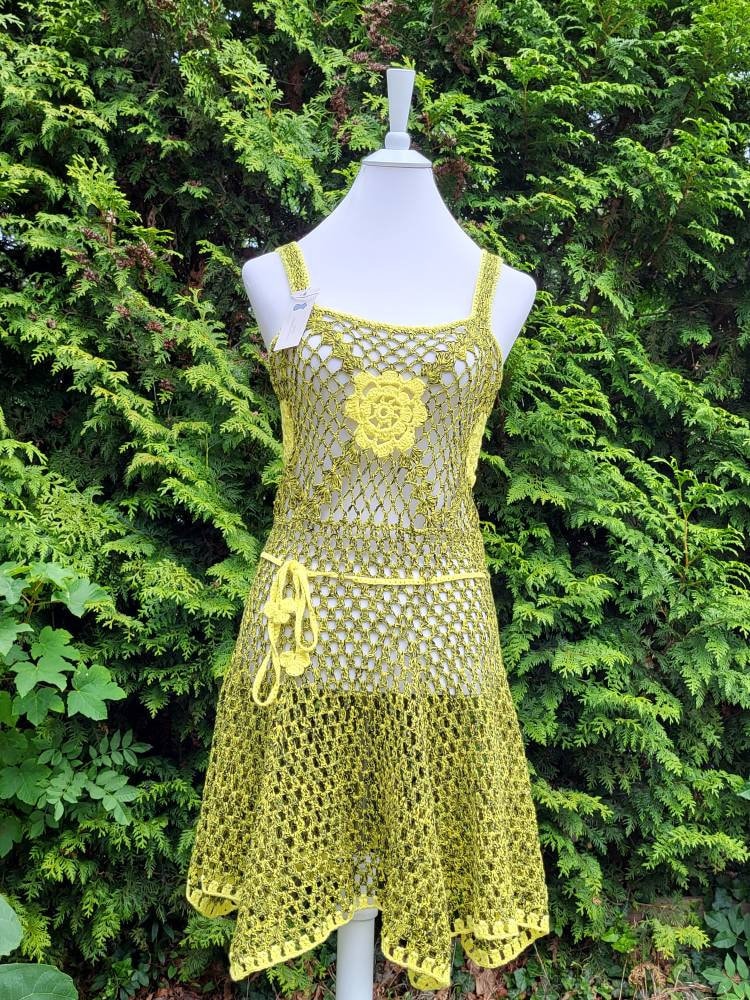 Sommerkleid/Tunicakleid in Gelb, Sehr Weich, Festlich Und Alltäglich Passend, Handgemacht, Sommerlich, Kleid von AlievHandmadePieces
