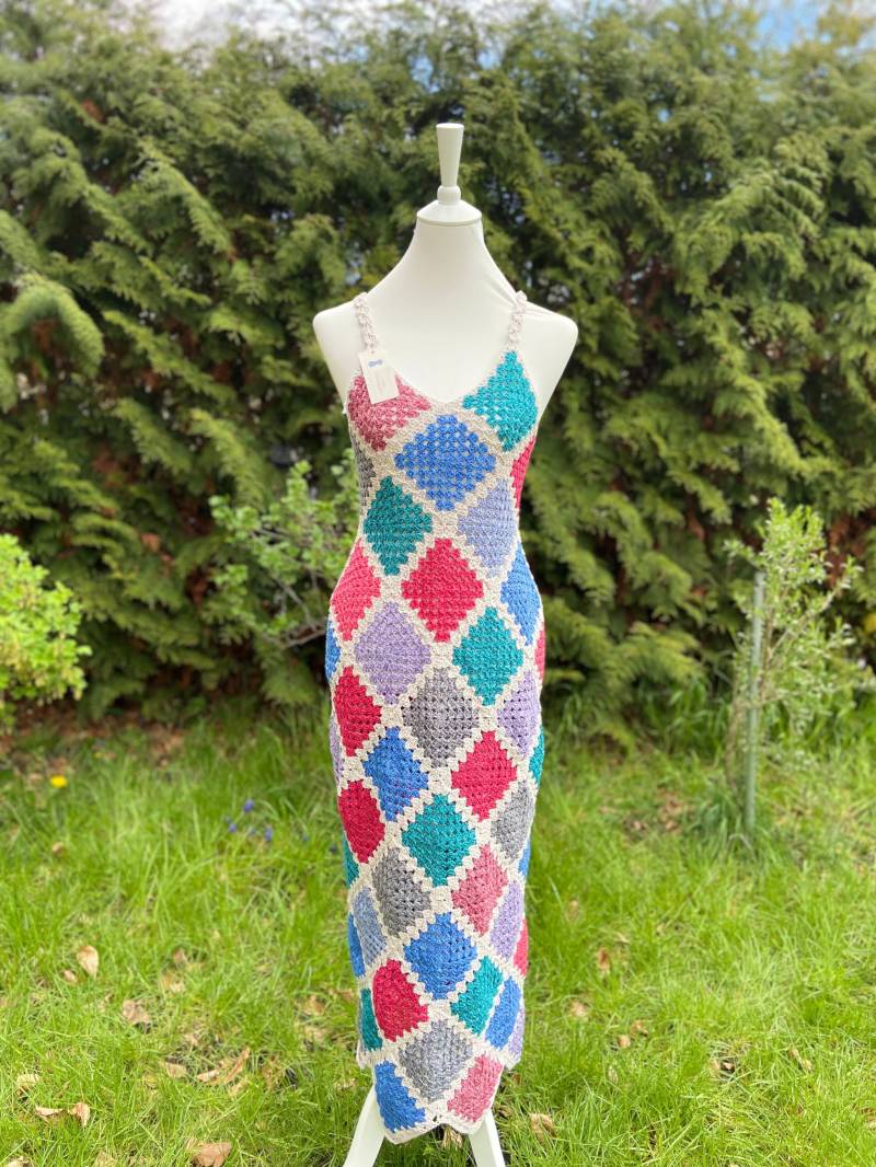 Tunika Kleid in Bunt Mit Kästchenmuster, Sehr Weich, Festlich Und Alltäglich Passend, Handgemacht, Sommerlich, Kleid, Sommerkleid von AlievHandmadePieces